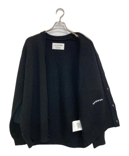 and wander（アンドワンダー）and wander (アンドワンダー) shetland wool cardigan ブラック サイズ:S/Mの古着・服飾アイテム