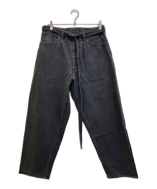 BLURHMS（ブラームス）BLURHMS (ブラームス) 12.9OZ SELVAGE DENIM GI-BELT PANTS ブラック サイズ:3の古着・服飾アイテム