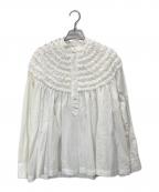 SCYE×DRAWERサイ×ドゥロワー）の古着「別注ピコフリルブラウス」｜ホワイト