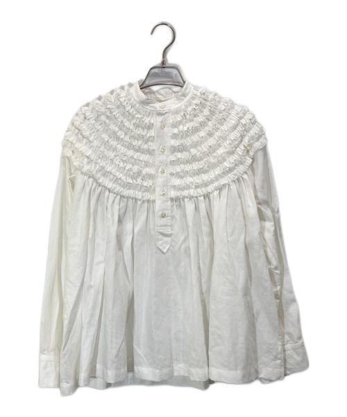 SCYE（サイ）SCYE (サイ) DRAWER (ドゥロワー) 別注ピコフリルブラウス ホワイト サイズ:38の古着・服飾アイテム