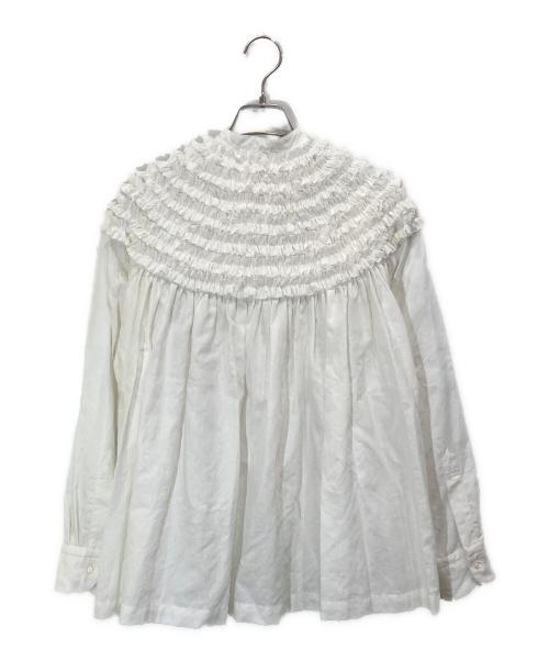 SCYE（サイ）SCYE (サイ) DRAWER (ドゥロワー) 別注ピコフリルブラウス ホワイト サイズ:38の古着・服飾アイテム