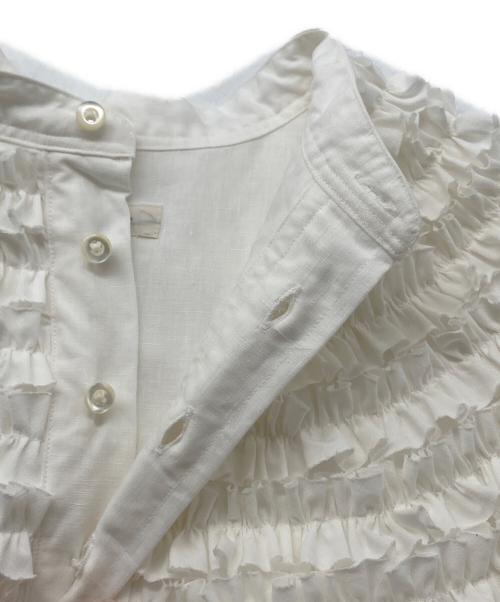 SCYE（サイ）SCYE (サイ) DRAWER (ドゥロワー) 別注ピコフリルブラウス ホワイト サイズ:38の古着・服飾アイテム