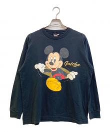 DISNEY（ディズニー）の古着「90s両面ミッキーカットソー」｜ブラック
