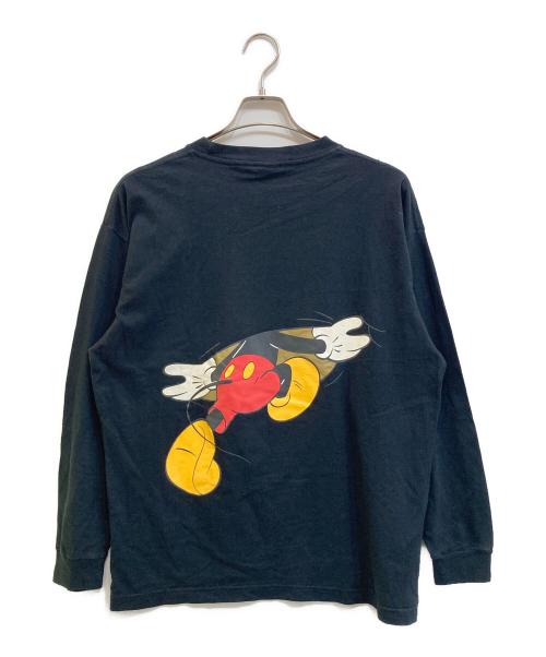 DISNEY（ディズニー）Disney (ディズニー) 90s両面ミッキーカットソー ブラック サイズ:FREEの古着・服飾アイテム