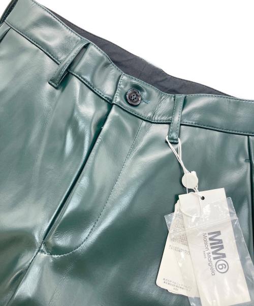 MM6 Maison Margiela（エムエムシックスメゾンマルジェラ）MM6 Maison Margiela (エムエムシックスメゾンマルジェラ) フェイクレザーパンツ グリーン サイズ:36の古着・服飾アイテム
