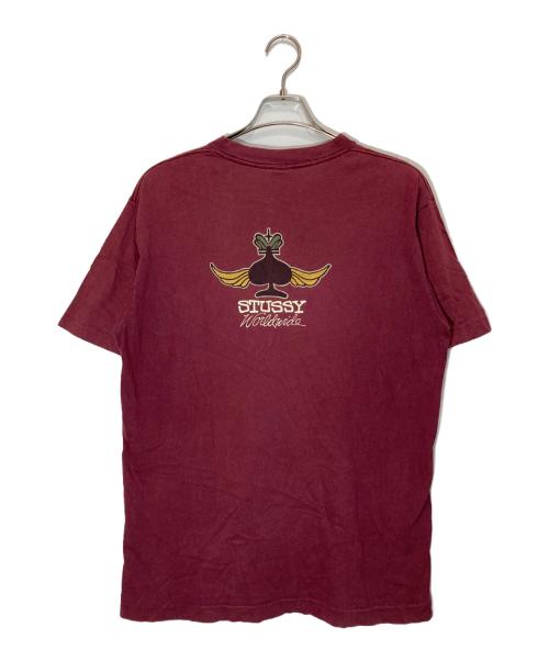 stussy（ステューシー）stussy (ステューシー) スペードロゴtシャツ ボルドー サイズ:Lの古着・服飾アイテム