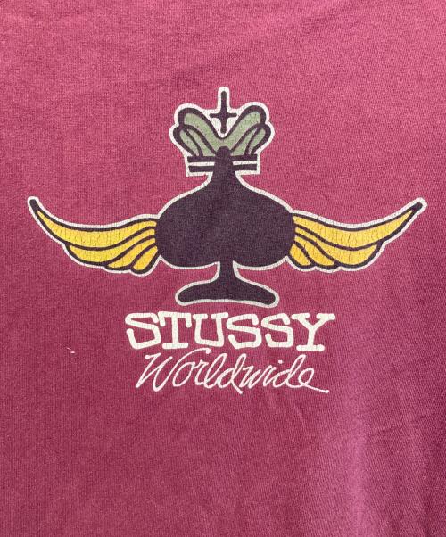 stussy（ステューシー）stussy (ステューシー) スペードロゴtシャツ ボルドー サイズ:Lの古着・服飾アイテム
