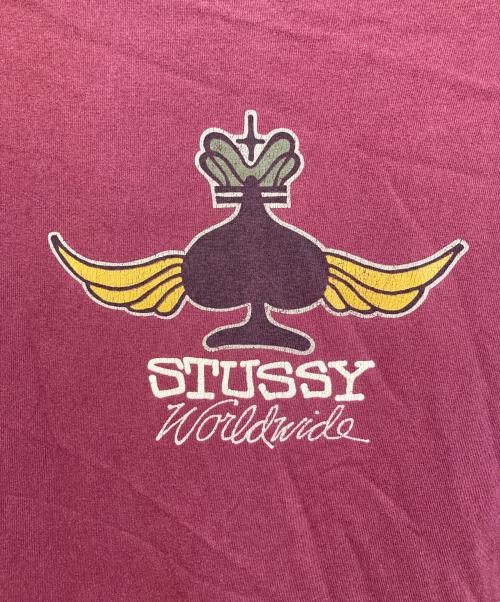 stussy（ステューシー）stussy (ステューシー) スペードロゴtシャツ ボルドー サイズ:Lの古着・服飾アイテム