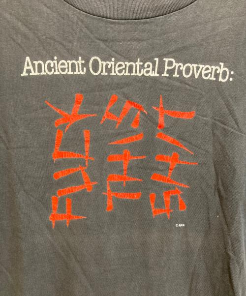 LAKE STREET SHIRT（レイク・ストリート・シャツ）LAKE STREET SHIRT (レイク・ストリート・シャツ) 90sANCIENT ORIENTAL PROVERBtシャツ ブラック サイズ:Lの古着・服飾アイテム
