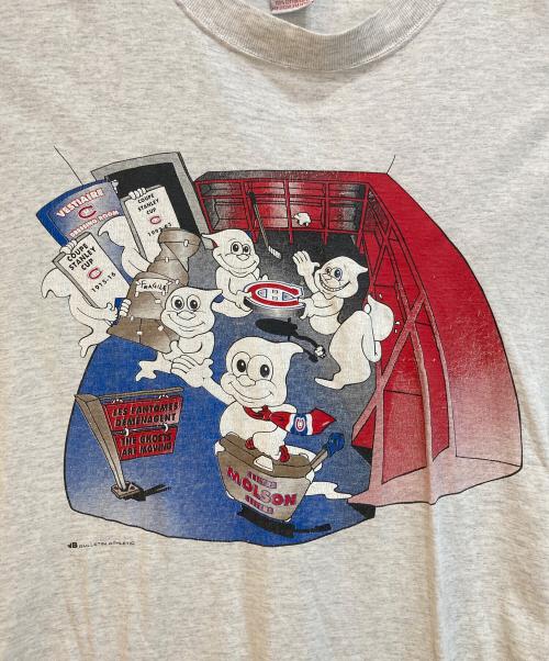 BULLETIN ATHLETIC（ブレティン・アスレチック）BULLETIN ATHLETIC (ブレティン・アスレチック) 90sアイスホッケープリントtシャツ ホワイト サイズ:XLの古着・服飾アイテム
