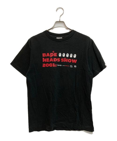 A BATHING APE（アベイシングエイプ）A BATHING APE (アベイシングエイプ) BAPE HEADS SHOWtシャツ ブラック サイズ:Lの古着・服飾アイテム