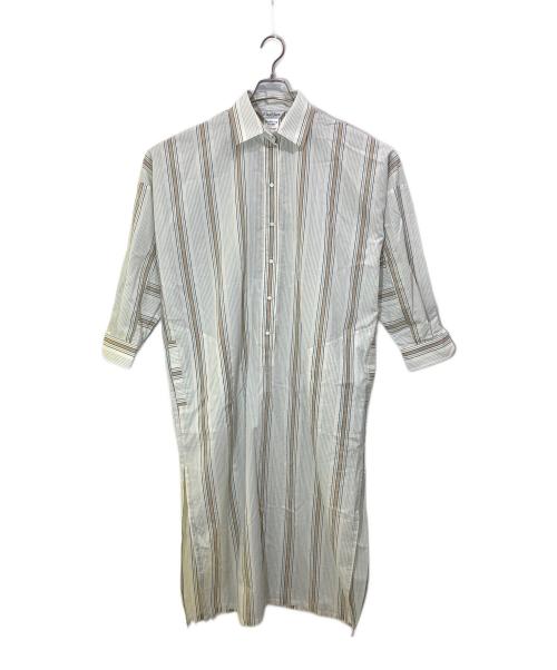 MaxMara（マックスマーラ）MaxMara (マックスマーラ) ストライプシャツワンピース ブルー×ホワイト サイズ:40の古着・服飾アイテム