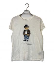 POLO RALPH LAUREN（ポロ・ラルフローレン）の古着「ダメージ加工ポロベアプリントTシャツ」｜ホワイト