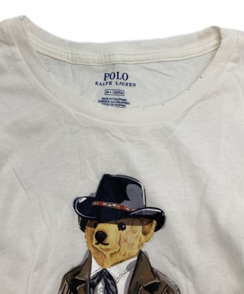 POLO RALPH LAUREN（ポロ・ラルフローレン）POLO RALPH LAUREN (ポロ・ラルフローレン) ダメージ加工ポロベアプリントTシャツ ホワイト サイズ:Ⅿの古着・服飾アイテム