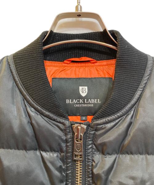 BLACK LABEL CRESTBRIDGE（ブラックレーベル クレストブリッジ）BLACK LABEL CRESTBRIDGE (ブラックレーベル クレストブリッジ) MA-1ダウンジャケット ブラック サイズ:SIZE Mの古着・服飾アイテム