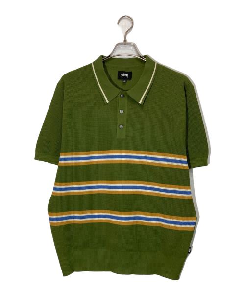 stussy（ステューシー）stussy (ステューシー) ニットポロシャツ グリーン サイズ:SIZE Lの古着・服飾アイテム