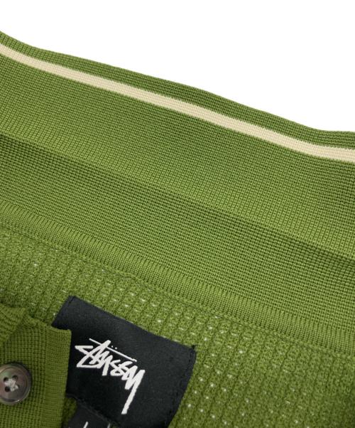 stussy（ステューシー）stussy (ステューシー) ニットポロシャツ グリーン サイズ:SIZE Lの古着・服飾アイテム