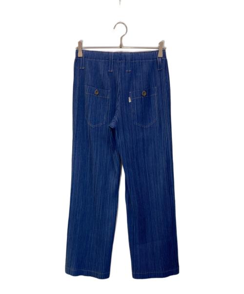 PLEATS PLEASE（プリーツプリーズ）PLEATS PLEASE (プリーツプリーズ) デニムデザインプリーツパンツ ブルー サイズ:2の古着・服飾アイテム