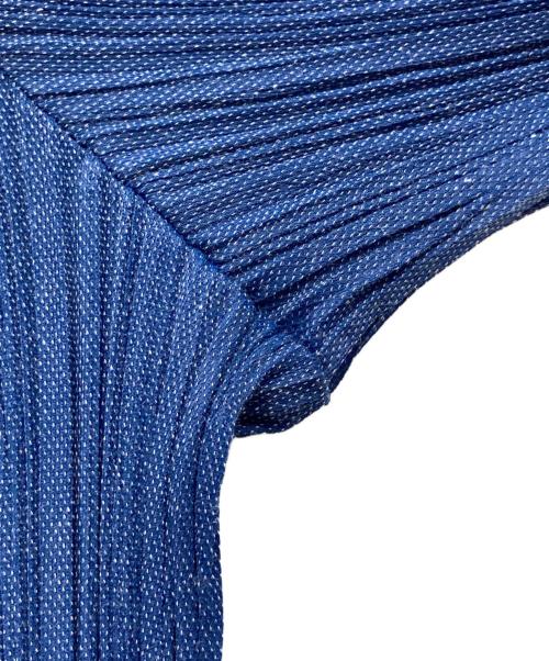 PLEATS PLEASE（プリーツプリーズ）PLEATS PLEASE (プリーツプリーズ) デニムデザインプリーツパンツ ブルー サイズ:2の古着・服飾アイテム