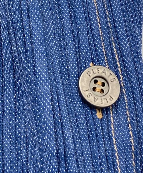 PLEATS PLEASE（プリーツプリーズ）PLEATS PLEASE (プリーツプリーズ) デニムデザインプリーツパンツ ブルー サイズ:2の古着・服飾アイテム