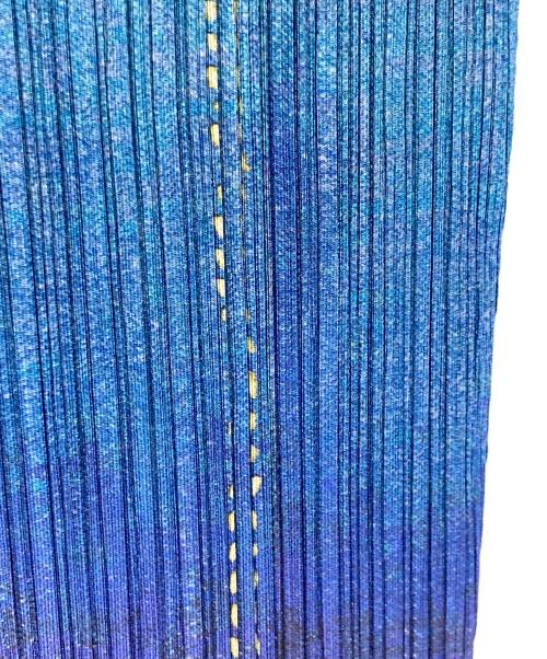 PLEATS PLEASE（プリーツプリーズ）PLEATS PLEASE (プリーツプリーズ) 転写グラデーションプリーツワンピース ブルー×ネイビー サイズ:3の古着・服飾アイテム