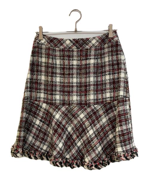 TO BE CHIC（トゥービーシック）TO BE CHIC (トゥービーシック) ツイードセットアップ レッド×ブラック サイズ:SIZE 42の古着・服飾アイテム