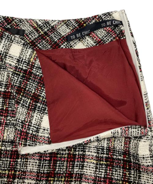 TO BE CHIC（トゥービーシック）TO BE CHIC (トゥービーシック) ツイードセットアップ レッド×ブラック サイズ:SIZE 42の古着・服飾アイテム