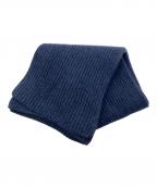 MOORERムーレー）の古着「カシミヤリブ編みニットマフラー」｜ブルー