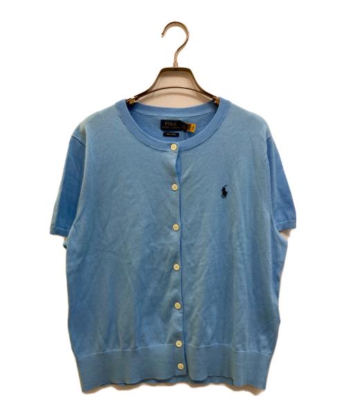 POLO RALPH LAUREN（ポロ・ラルフローレン）POLO RALPH LAUREN (ポロ・ラルフローレン) ピマコットンS/Sカーディガン ブルー サイズ:Ｌの古着・服飾アイテム