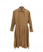 POLO RALPH LAURENポロ・ラルフローレン）の古着「コーデュロイ ベルテッド シャツドレス」｜ベージュ