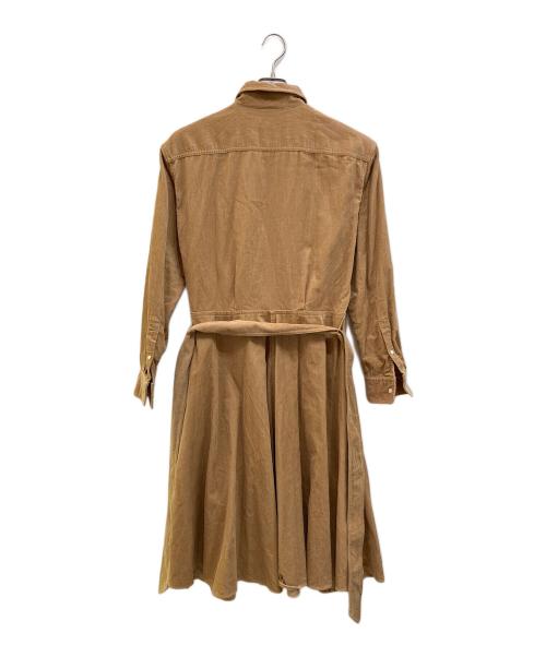 POLO RALPH LAUREN（ポロ・ラルフローレン）POLO RALPH LAUREN (ポロ・ラルフローレン) コーデュロイ ベルテッド シャツドレス ベージュ サイズ:8の古着・服飾アイテム