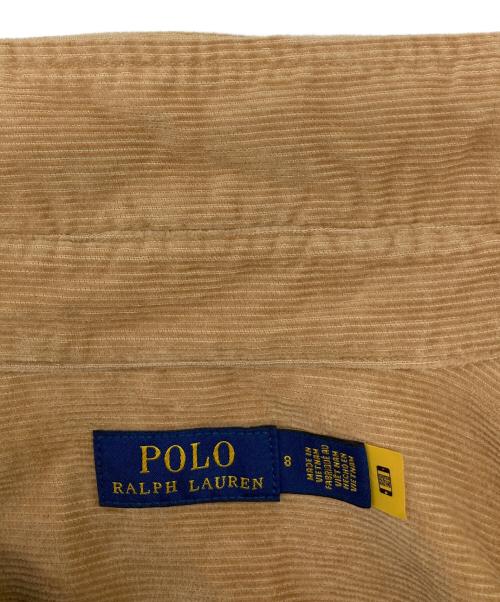 POLO RALPH LAUREN（ポロ・ラルフローレン）POLO RALPH LAUREN (ポロ・ラルフローレン) コーデュロイ ベルテッド シャツドレス ベージュ サイズ:8の古着・服飾アイテム