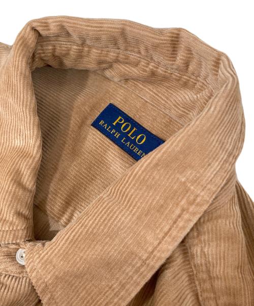 POLO RALPH LAUREN（ポロ・ラルフローレン）POLO RALPH LAUREN (ポロ・ラルフローレン) コーデュロイ ベルテッド シャツドレス ベージュ サイズ:8の古着・服飾アイテム