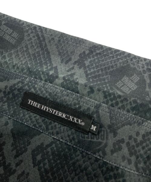 Thee Hysteric XXX（ジィ ヒステリックトリプルエックス）Thee Hysteric XXX (ジィ ヒステリックトリプルエックス) パイソンプリントシャツ グレー サイズ:Ⅿの古着・服飾アイテム
