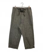 oldman's tailorオールドマンズテーラー）の古着「グレンチェックワイドイージーパンツ」｜グレー