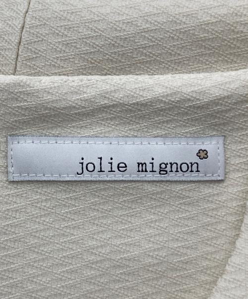 Jolie mignon（ジョリ―ミニョン）jolie mignon (ジョリ―ミニョン) ポケットリボン付き ジャガードワンピース アイボリー サイズ:40の古着・服飾アイテム