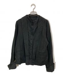 nest Robe（ネストローブ）の古着「ダブルカラーリネンジャケット」｜ブラック