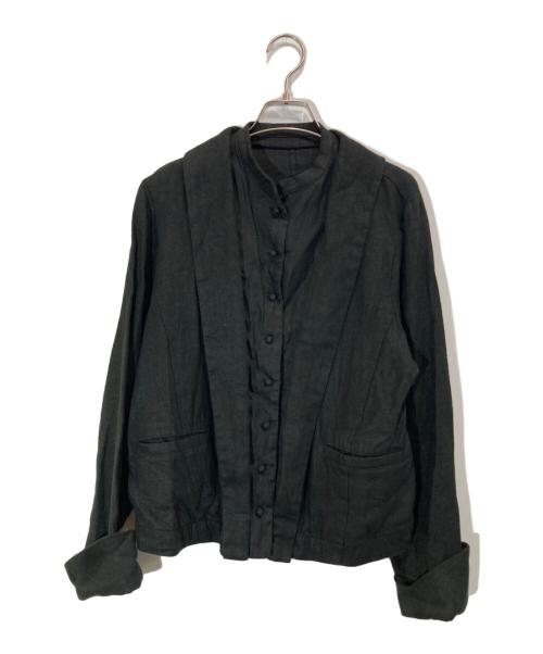 nest Robe（ネストローブ）nest Robe (ネストローブ) ダブルカラーリネンジャケット ブラック サイズ:下記参照の古着・服飾アイテム