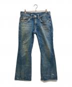 TRUE RELIGIONトゥルー レリジョン）の古着「フレアデニムパンツ」｜ブルー