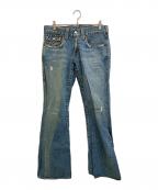 TRUE RELIGIONトゥルー レリジョン）の古着「フレアデニムパンツ」｜ブルー