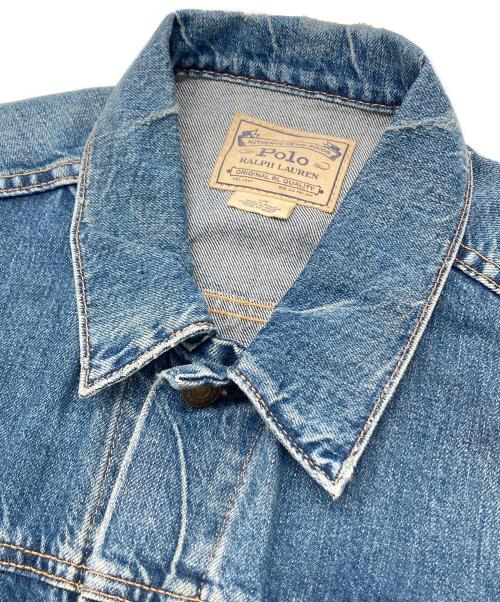 POLO RALPH LAUREN（ポロ・ラルフローレン）POLO RALPH LAUREN (ポロ・ラルフローレン) フェイデッド デニム トラッカー ジャケット インディゴ サイズ:Lの古着・服飾アイテム