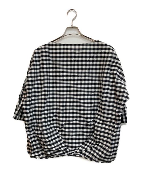BEARDSLEY（ビアズリー）BEARDSLEY (ビアズリー) チェック ドルマンスリーブ ブラウス ホワイト×ブラック サイズ:SIZE Freeの古着・服飾アイテム