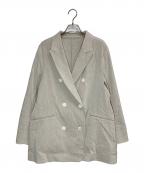 23区ニジュウサンク）の古着「【洗える】リネンレーヨンストレッチ ダブル ジャケット」｜ベージュ