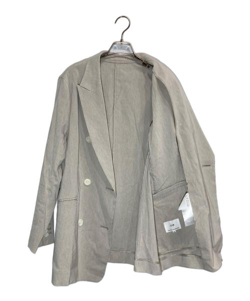 23区（ニジュウサンク）23区 (ニジュウサンク) 【洗える】リネンレーヨンストレッチ ダブル ジャケット ベージュ サイズ:46の古着・服飾アイテム