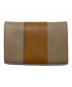IL BISONTE (イル ビゾンテ) ボーダーコンビネーションレザーカードケース ベージュ：8000円