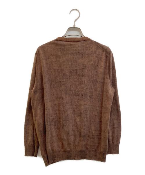 LOUIS VUITTON（ルイ ヴィトン）LOUIS VUITTON (ルイ ヴィトン) クルーネック刺繍カーディガン ブラウン サイズ:Ｓの古着・服飾アイテム