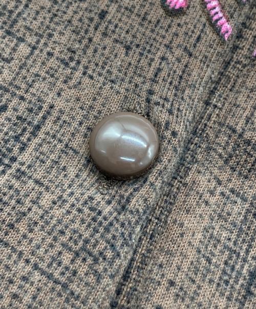LOUIS VUITTON（ルイ ヴィトン）LOUIS VUITTON (ルイ ヴィトン) クルーネック刺繍カーディガン ブラウン サイズ:Ｓの古着・服飾アイテム