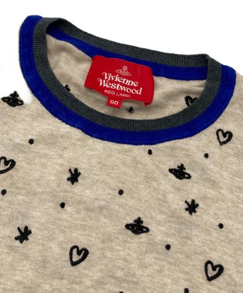 Vivienne Westwood RED LABEL（ヴィヴィアンウエストウッドレッドレーベル）Vivienne Westwood RED LABEL (ヴィヴィアンウエストウッドレッドレーベル) エンブロイダリークルーネックニット ベージュ サイズ:Freeの古着・服飾アイテム