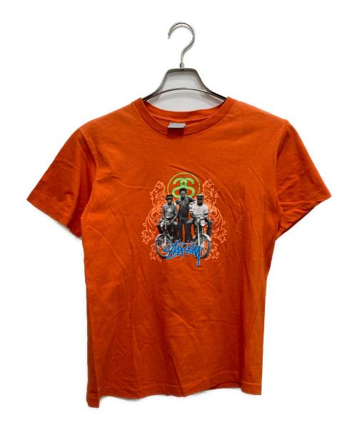 stussy（ステューシー）stussy (ステューシー) プリントTシャツ オレンジ サイズ:Sの古着・服飾アイテム