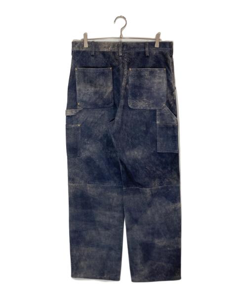 seven by seven（セブンバイセブン）SEVEN BY SEVEN (セブンバイセブン) LEATHER DOUBLE KNEE PANTS ネイビー サイズ:Lの古着・服飾アイテム